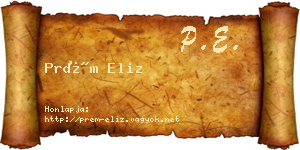 Prém Eliz névjegykártya